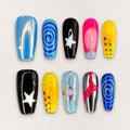 Neon Galaxy Nails