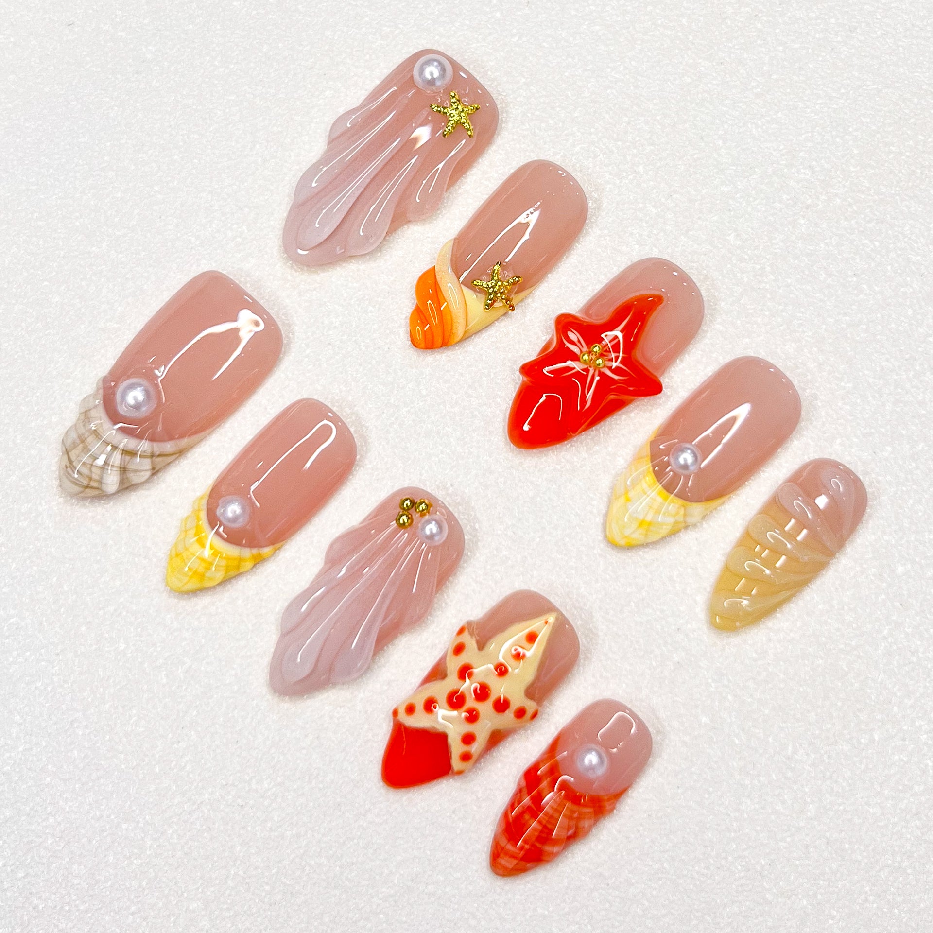 Sunset Starfish Nails