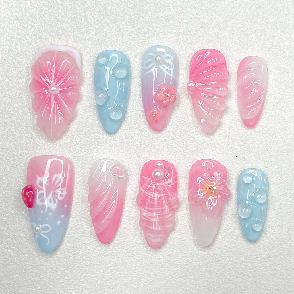 Sakura Mermaid Jelly Nails