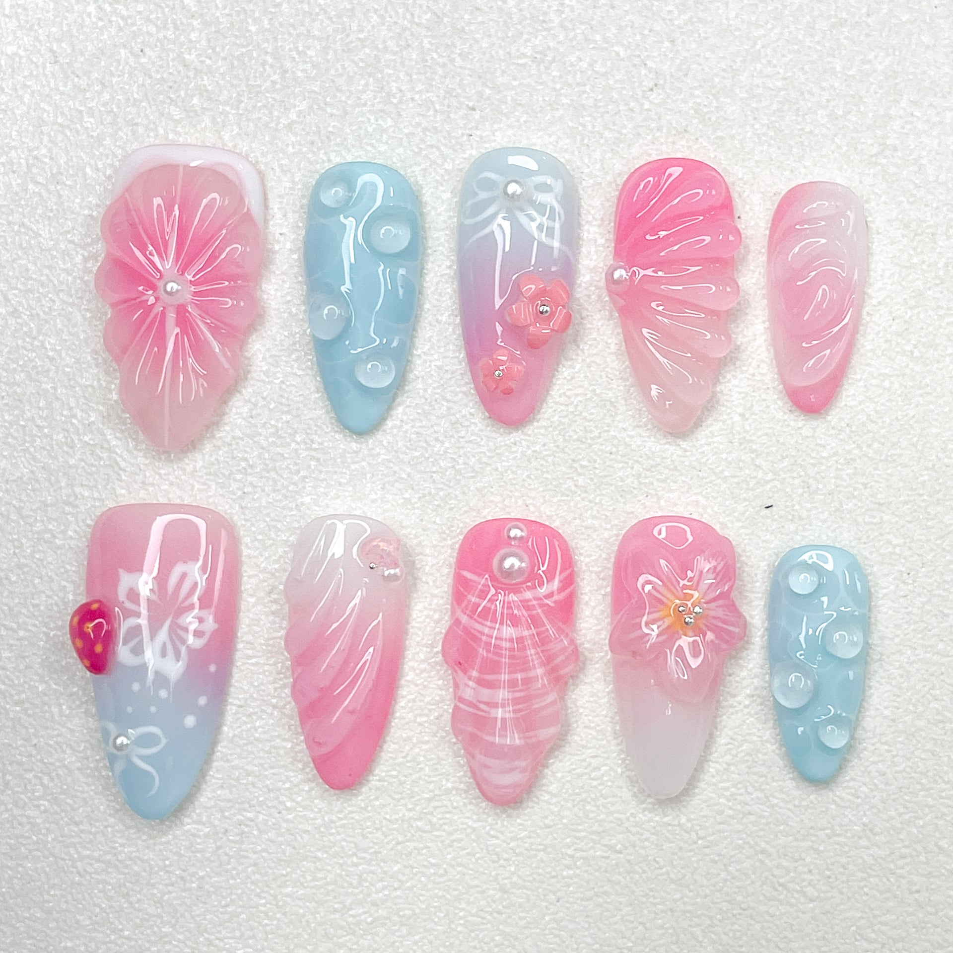 Sakura Mermaid Jelly Nails