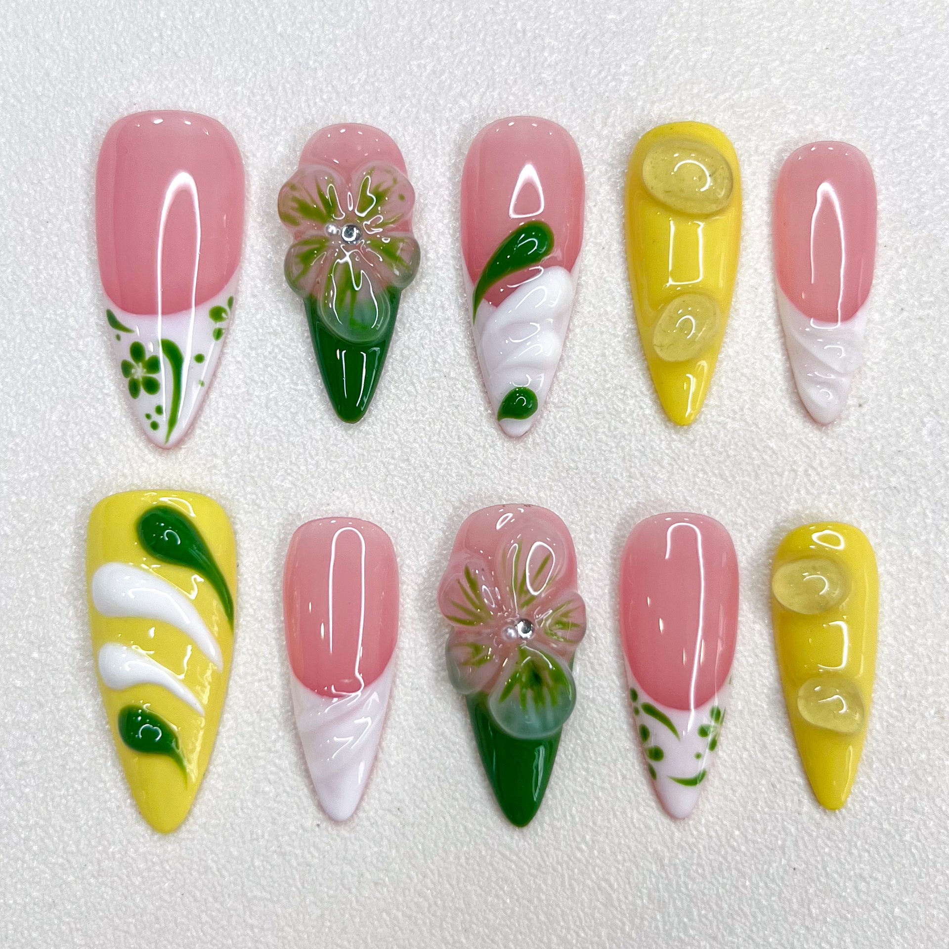 Lemon Blossom French Nails