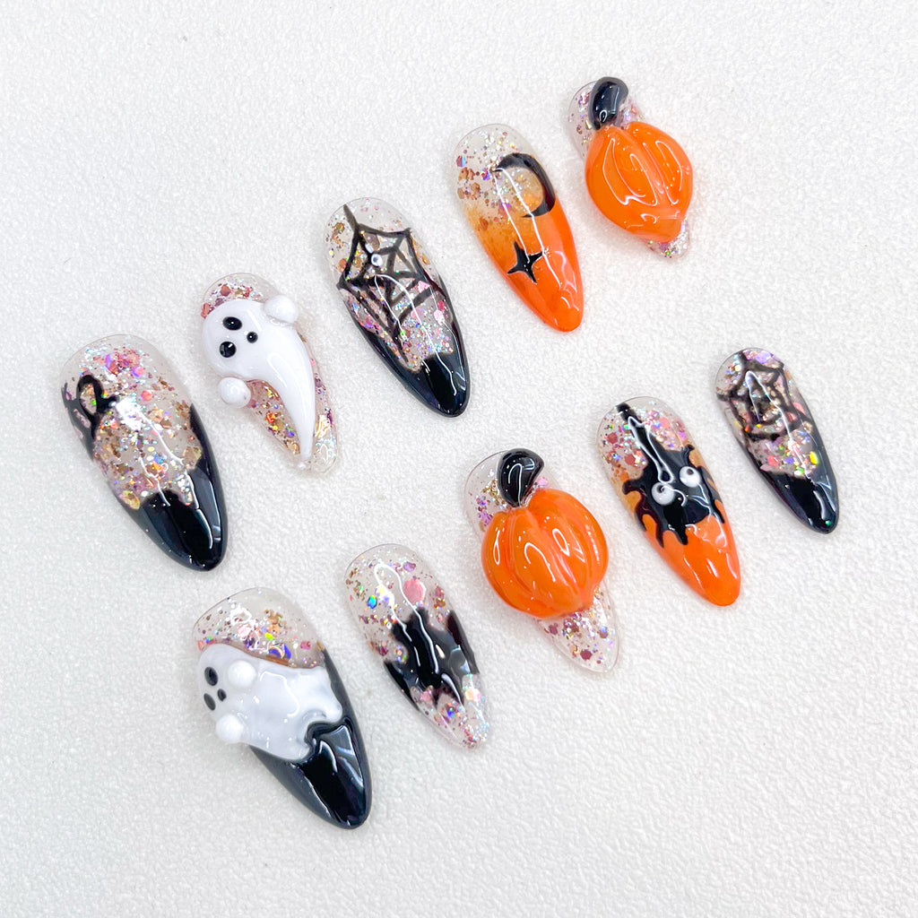 Spooky Sparkle Nails