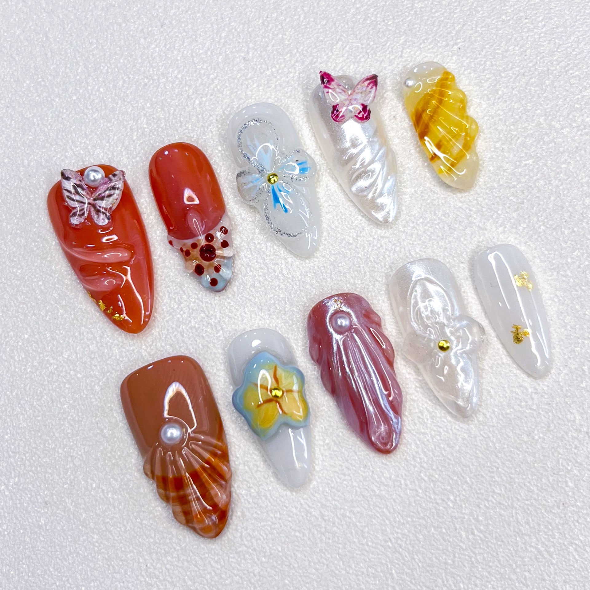 Amber Butterfly Nails