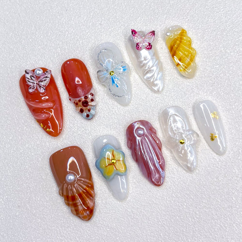 Amber Butterfly Nails